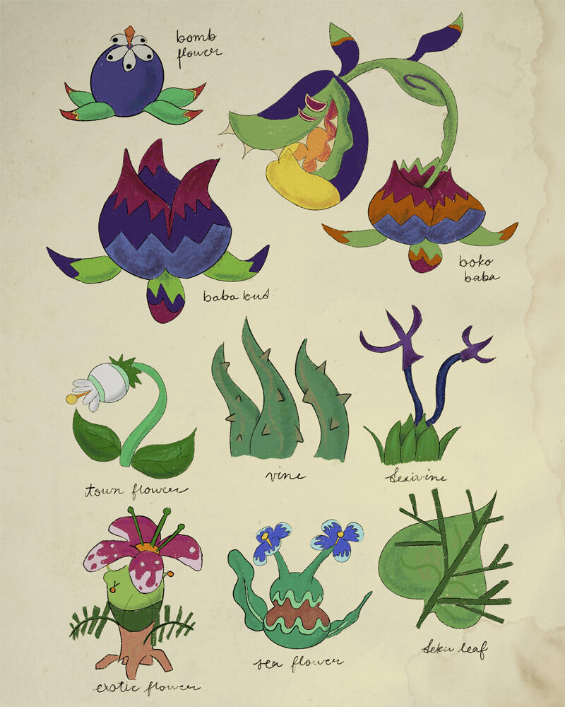 Wind Waker Botanical Guide digital illustration