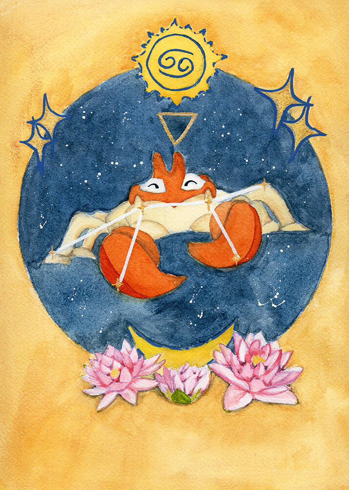 The Krab watercolor and ink