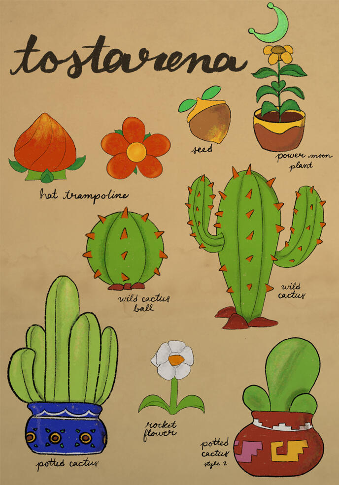 Sand Kingdom Botanical Guide digital illustration