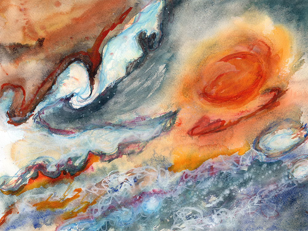 ebb and flow watercolor and ink