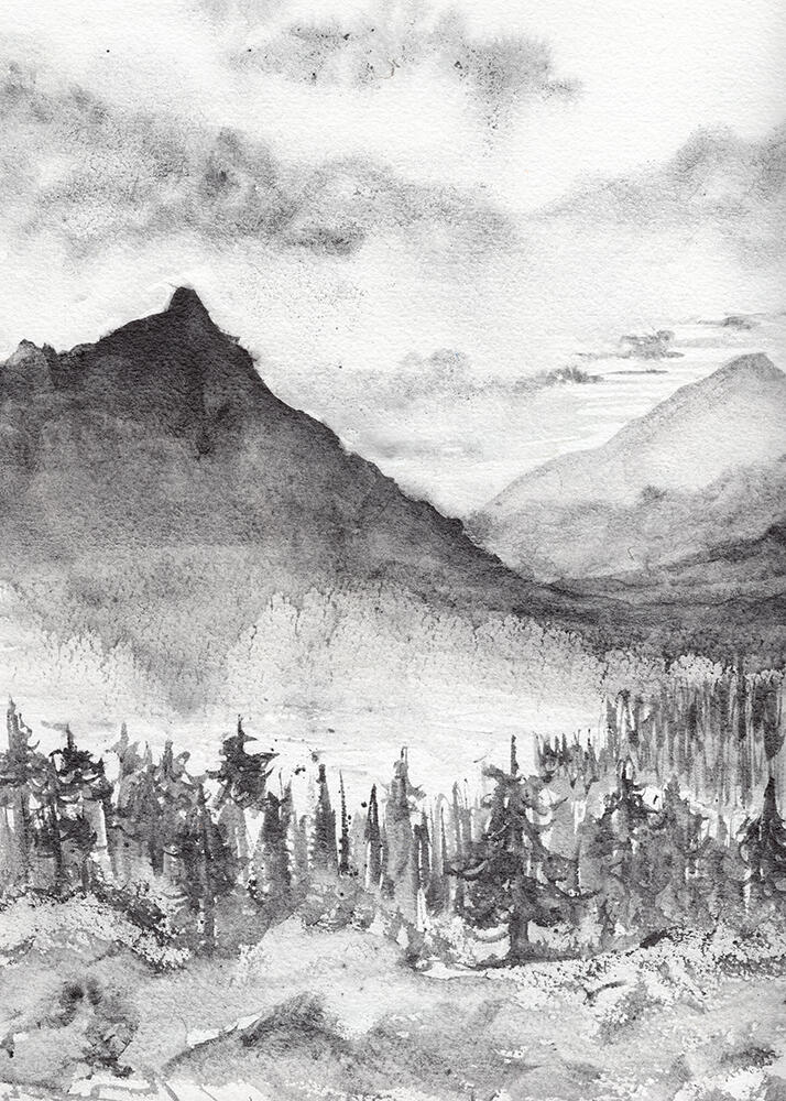 Stillness in the Gorge graphite